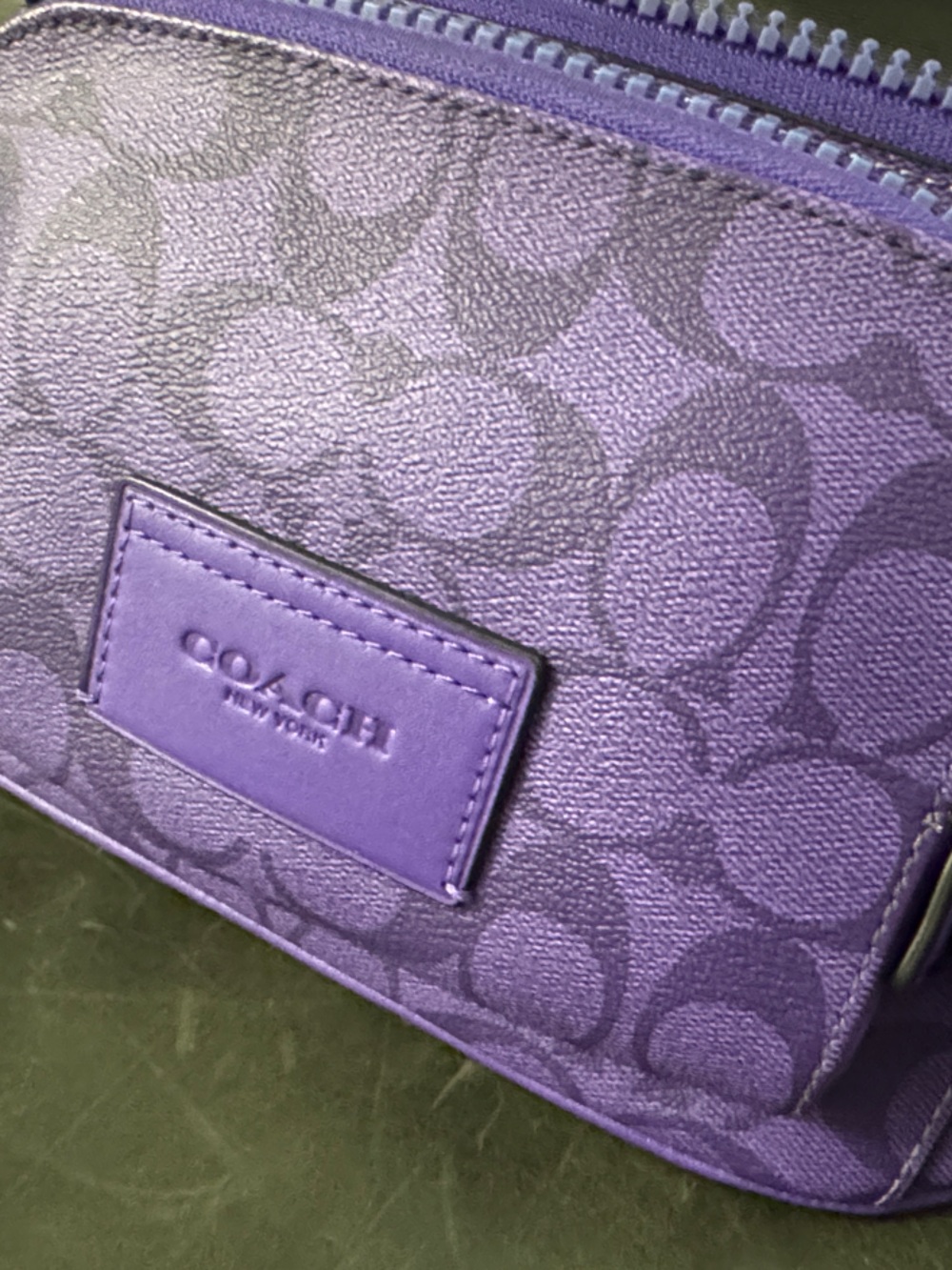 Coach Purple Signature Canvas and Leather Belt Bag - Picture 3 of 14